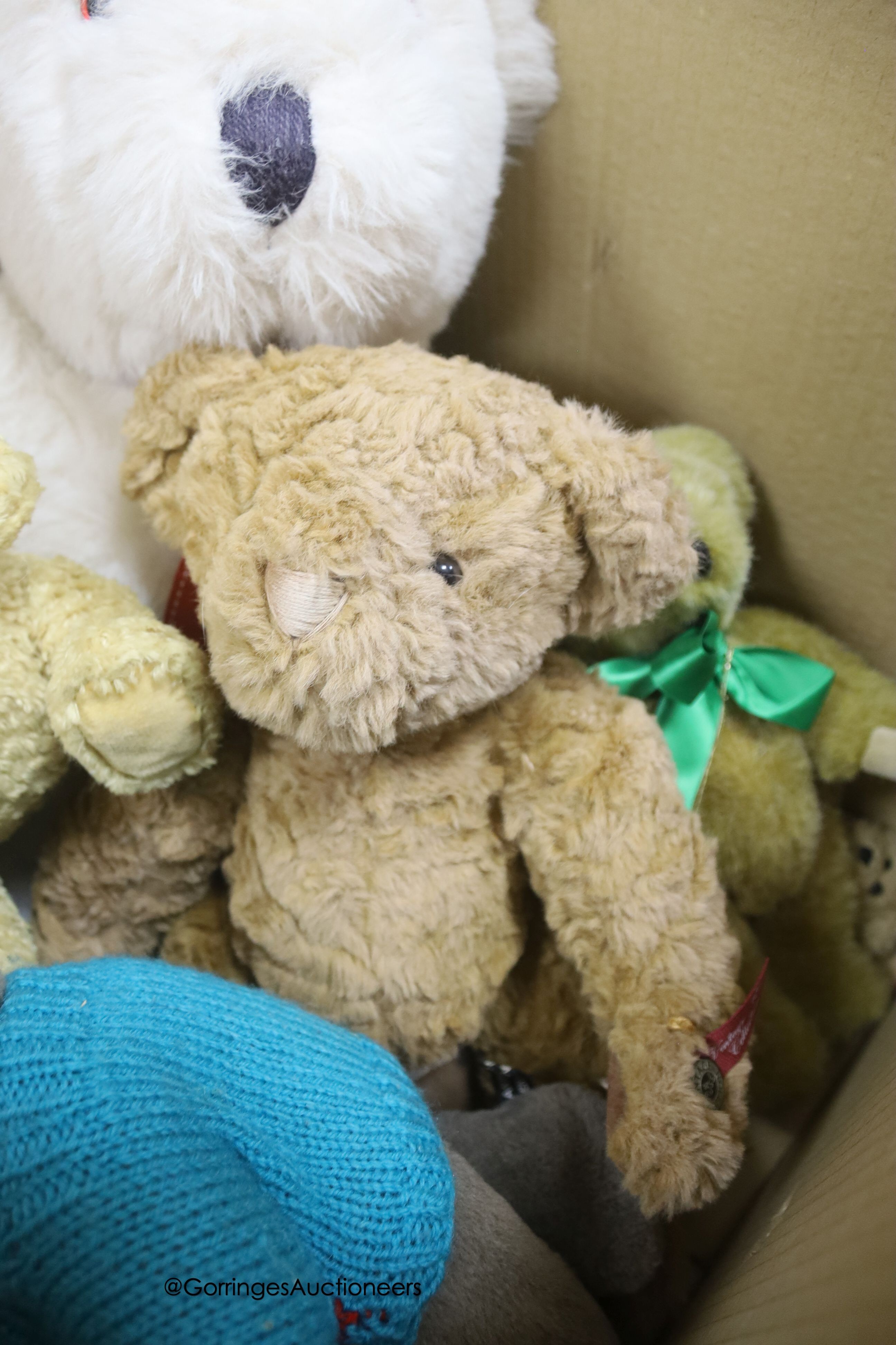 Eight assorted modern bears including a Disney Winnie the Pooh and two Boyds